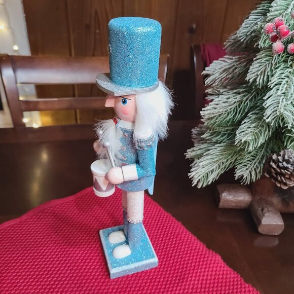 Blue Christmas Nutcracker Soldier Holiday Decor Wooden Statue Xmas Decoration - Picture 5 of 11